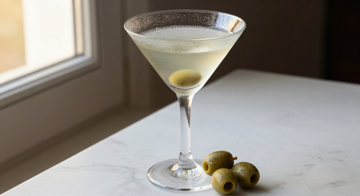 Ice-Cold Batched Martini Party Bar with Dirty Martini Station